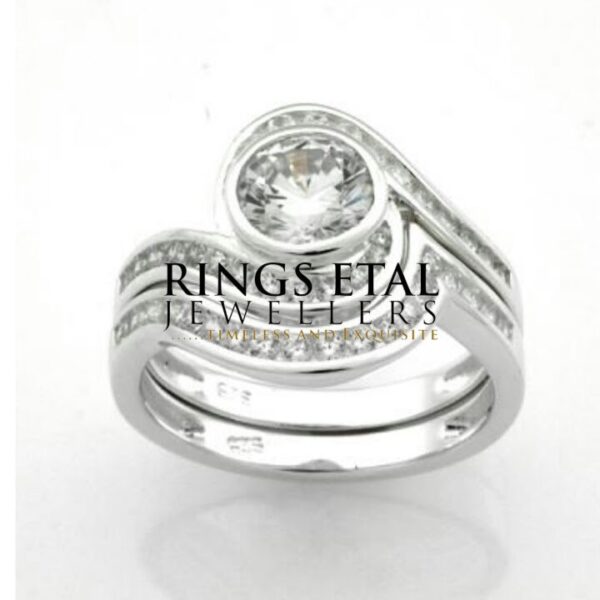 Anna Sterling silver (925) bridal set with cubic zirconia stones