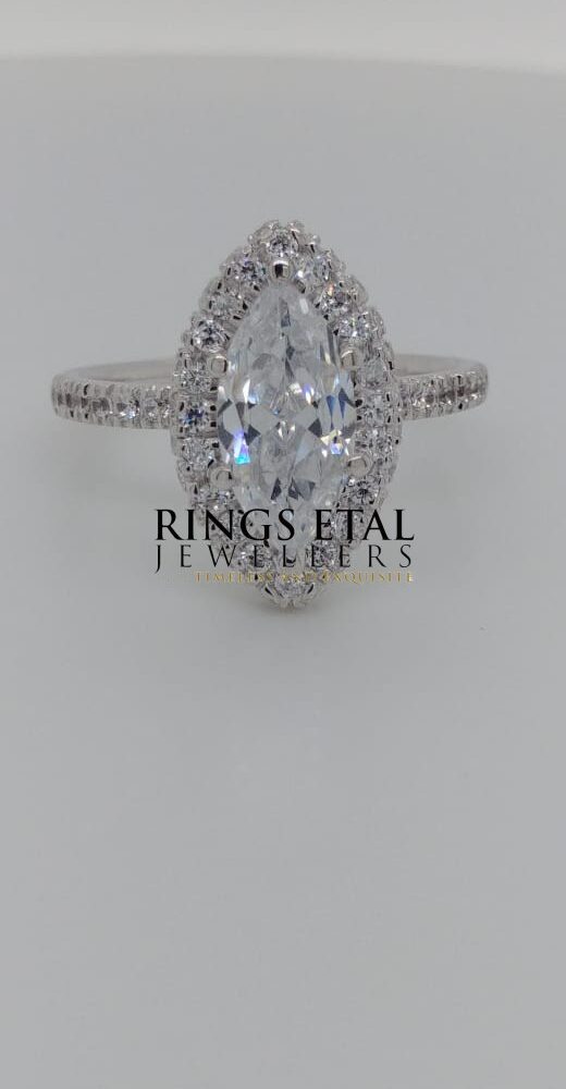 Larry marquise cut Engagement ring in 18karats white gold