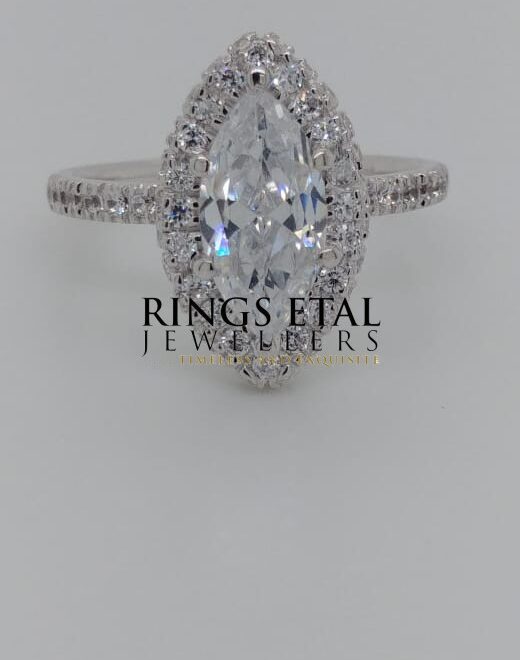 Larry marquise cut Engagement ring in 18karats white gold