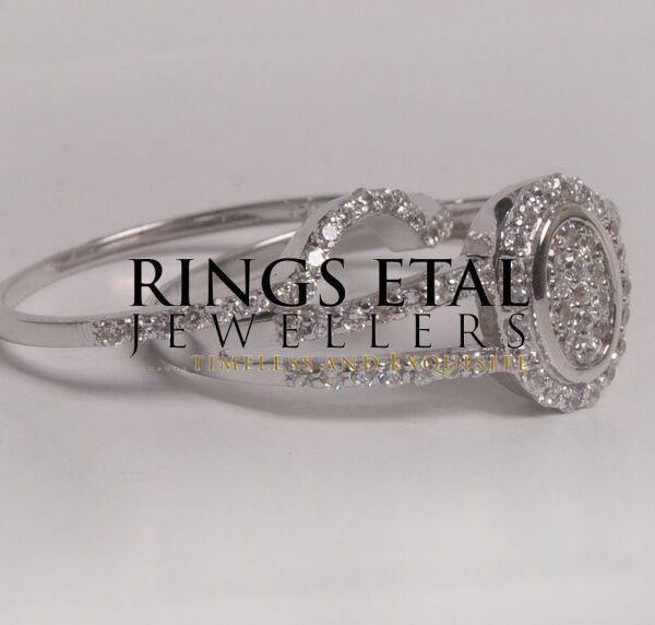 Tessy bridal oval bridal set with Cubic zirconia embedded stone